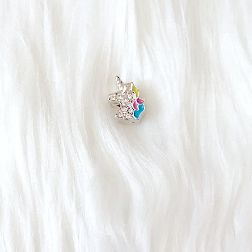 Silver Unicorn Head Spacer Bead